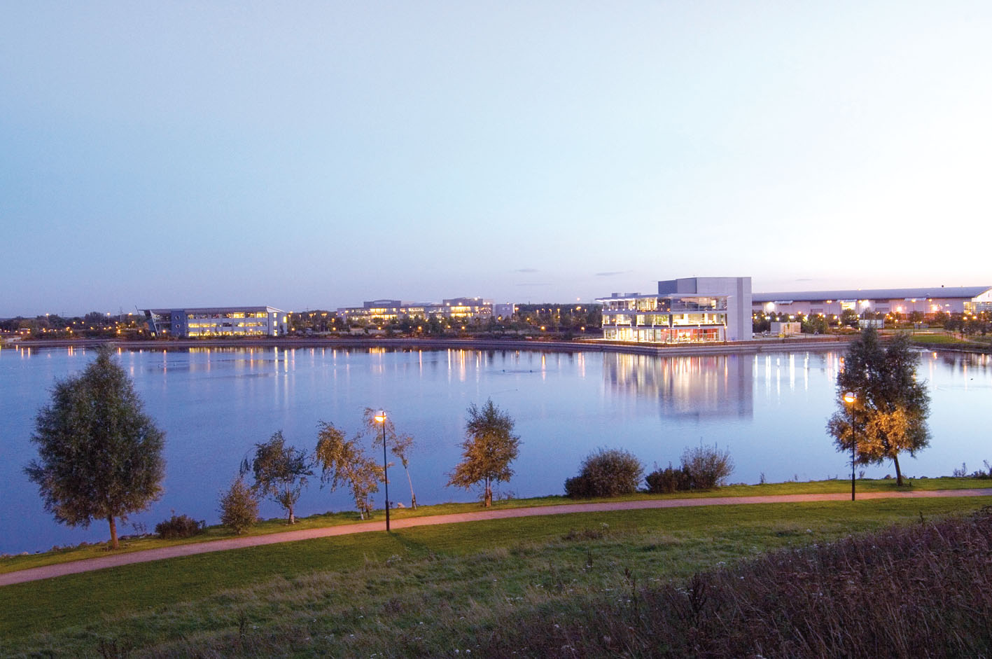 Doncaster A lakeside in Doncaster at evening time
